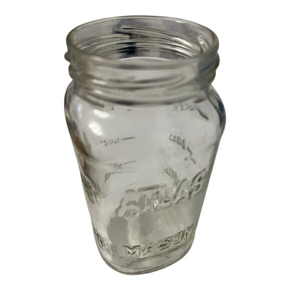 Vintage Atlas Mason Jar – Clear Glass Quart Canning Jar – Mid 20th Century - Picture 4 of 6